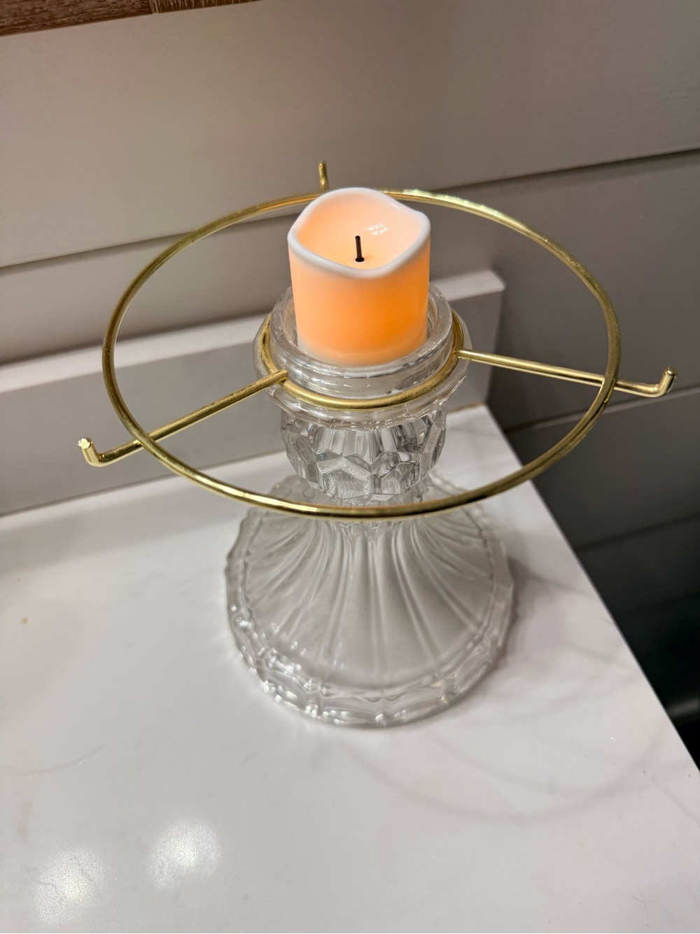 PartyLite Astoria Crystal Fairy Lamp Complete with Brass Ring P7761 - Picture 6 of 8
